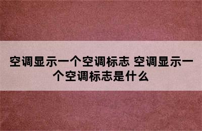 空调显示一个空调标志 空调显示一个空调标志是什么